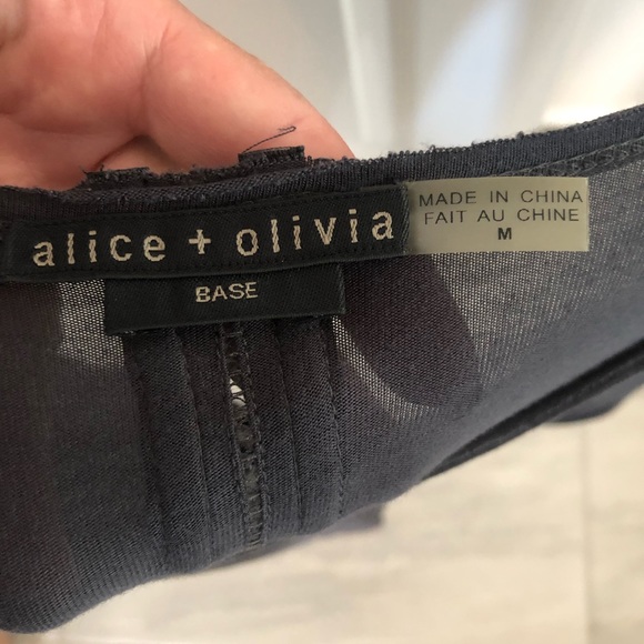 Alice and Olivia sz M base grey top EUC - Picture 4 of 8